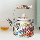 Enamel Teapot Turkish Teapot Multiuse Juice Jar Leakproof with Lid Enamel Teapot