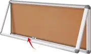 SWANCROWN Locking Bulletin Board Tamper-Proof Notice Board Cork Display Case Wal