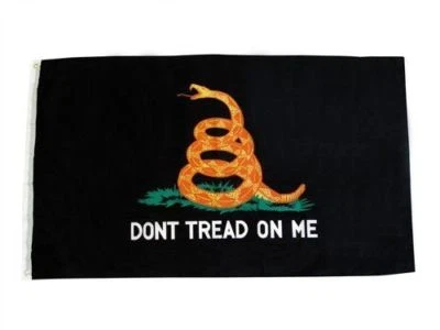 Black Gadsden Don't Tread on me Tea Party 3x5 Flag House banner grommets Trump