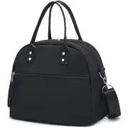 Insulated Lunch Bag With Shoulder Strap for Women, Men, and Kids, Large Black