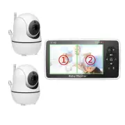 5 Inch Video Baby Monitor with Two Camera and Audio, Night Vision, 4X Zoom, 1000