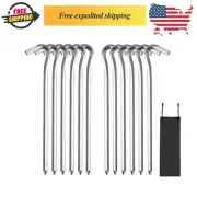 12 Pcs GuoluvSoo Tent Stakes, Premium Aluminum Tent Pegs with Hook, 7IN Hexagon