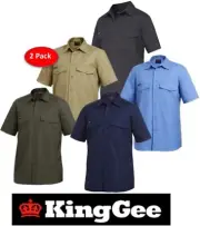 KING GEE -2 PACK- "WORKCOOL 2" COTTON "RIPSTOP" SHORT SLEEVE WORK SHIRT - K14825