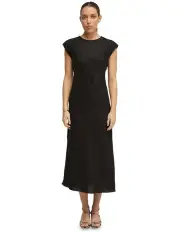 [Oxford] Isabel Linen Dress in Black