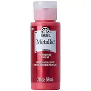 Folk Art Metallic Acrylic Paint 59ml Bright Red