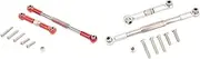 4PCS RC Steering Rod CNC Machining Steering Linkage Rod Set for 1608T RC Truck RC Steering Linkage Set,Grey & Red