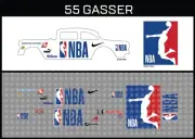 Hot Wheels (1/64), 55 Gasser "NBA" Waterslide, Printed White First, Decals