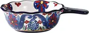 Soup Bowls with Handles Noodle Ramen Curry Bowl,French Onion Soup Bowl,500ml Ceramic Bowl Microwave and Oven Safe,22x15x7cm-boho red-8.5" 17oz(Color:Boho Dark Blue)