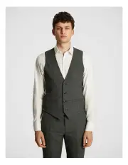 [yd.] Chapman Textured Waistcoat in Charcoal