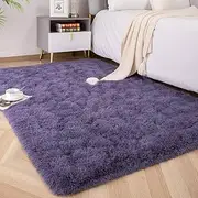 Plush Carpets Fluffy Ultra Soft Indoor Modern Area Rugs Living Room Play Mats for Children Bedroom Home Decor Nursery Rug,Gray Purple,160X200cm