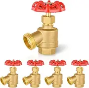 5-Pack HeSun Brass Bent Nose Valve, 1/2" FIP Inlet x 3/4" MHT Outlet, No-Kink Hose Bibb Garden Faucet For All Purpose