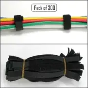 300 Pcs 9" Black Reusable Hook & Loop Strap Cord Wire Warp Cable Ties Organizer