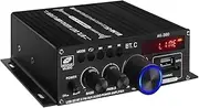 AK380 Stereo Home Audio Amplifier, 300W Max Power Home Theater Stereo Amplifier Receivers with Opt/COA/BT/MIC/USB/AUX/FM/, Stereo Audio Amplifier Receivers for Studio, Home, Karaoke (AK380)