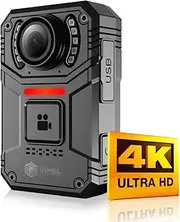 4K Police Body Camera – Law Enforcement Wearable Cam with Audio, Night Vision, Built-in 128GB, Wide Angle, IP66 Waterproof, Loop Recording, Shockproof