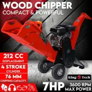 7HP Wood Chipper Self Feeding Portable Shredder Mulcher Machine Petrol Garden S+