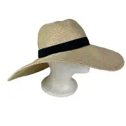 NWT Vince Camuto Wiven Sun Beach Floppy Hat Tan Natural 17” Diameter