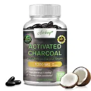 Activated Charcoal 1200mg - Highly Absorbent Helps Alleviate Gas- Coconut Shells