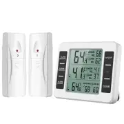 Wireless Fridge Thermometer Digital Freezer Alarm Home Gauge Monitor 2 Sensors