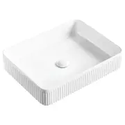Eleanor Rectangular Above Counter Fluted Basin, Gloss White