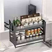 Pull-Down Cabinet Organizer, Adjustable Pull-Down Shelves Kitchen Wall Cabinet Storage Organizer 2 Layers, Space Saving for Kitchen Bathroom Cabinets(810x270x530mm)