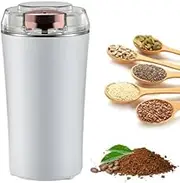 Mini Stainless Steel Electric Grain Grinder, 2025 New Multifunctional Grinding Machine Coffee Bean Herb Grinder, Portable Electric Coffee Grinder, Electric Grain Grinder Mill (White)
