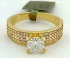 GRA CERTIFIED 0.80 Cts MOISSANITE Clarity VVS1 D color Round Cut RING 14K GOLD