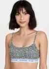 Calvin Klein CK One Cotton Bralette Cheetah Print River L77503 Womens Size M