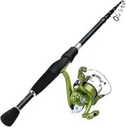 LLEIIshen 1.8-2.4m Telescopic Fishing Rod Set Ultralight Weight Rod Spinning Reel with Line Lure Hook Accessories Full Kits/1834