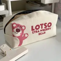 在飛比找蝦皮購物優惠-韓式草莓熊帆布筆盒 - SH02