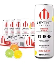 UPTIME – Original Citrus - Zero Sugar (12 Pack), Premium Energy Drink