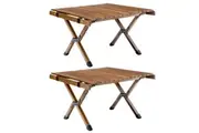 2x 62cm Foldable Bamboo Outdoor Camping Table Waterproof Wood Travel - Small
