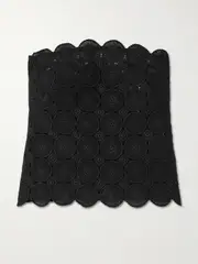 [ST. AGNI] ST. AGNI - Doily Strapless Scalloped Organic Corded Lace Bustier Top - Black - medium medium Black