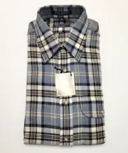 NEW Viyella By GANT Plaid WOOL Cotton Blend Sport Shirt MEDIUM M Blue Flannel