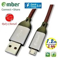 在飛比找PChome24h購物優惠-amber 極強韌QC 3.0【micro USB】30V/