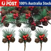 20/40x Artificial Christmas Berry Pine Branch Cone Holly Flower Pick XMAS Decors