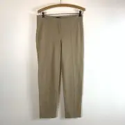 NWT Talbots Signature Pant Womens Size 2 Khaki Hazelnut Flat Front Stretch