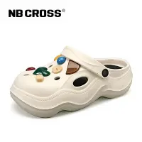 在飛比找Yahoo!奇摩拍賣優惠-拖鞋NB CROSS夏新款洞洞鞋女包頭拖鞋泳池增高防水涼鞋