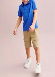 Jumping Beans Boys Cargo Shorts Size 7 Light Khaki Tan Elastic Lightweight