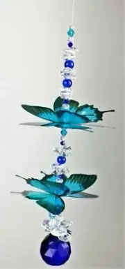 Blue Butterfly crystal suncatcher gift rainbow window hanging suncatchers