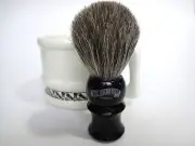 PURE BADGER SHAVING BRUSH by COL. CONK 901 Ebony Handle Brush MAKES NICE LATHER