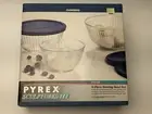 Vintage 1994 Pyrex Clear Sculptured 6 Piece Serving Bowl And Lids Set 6013621