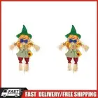 Small Fall Harvest Scarecrow Rustic Outdoor Scarecrow Halloween Decor (Green)