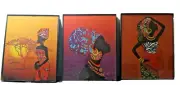 African Art, Framed 8x10 set of 3