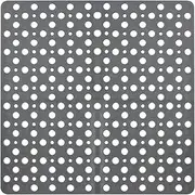 Extra Large Shower Mat, 27.5 x 27.5 inch, Non Slip Bath Shower Mat for Inside Shower, Anti Slip Shower Stall Mat, Bath Mat with Big Suction Cups, Drain Holes (Grey, 70 x 70cm)