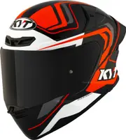 KYT TT-Revo Overtech Helmet, black-orange, Size M for Men Black Orange