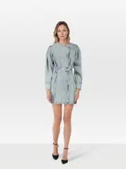 Blue Denim Button Up Mini Dress
