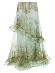 [Zimmermann] Zimmermann-Crush Flutter Maxi Gonne Verde-Donna 2