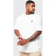 Mens White Plus Alien Ice Cream Embroidered T-shirt