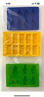 NIB Lucentee Lego Silly Ice Cube Trays Candy Molds 3 Trays