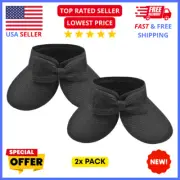 Womens Black Wide Brim Sun Hats (2 Pack) - Ponytail Friendly & Travel